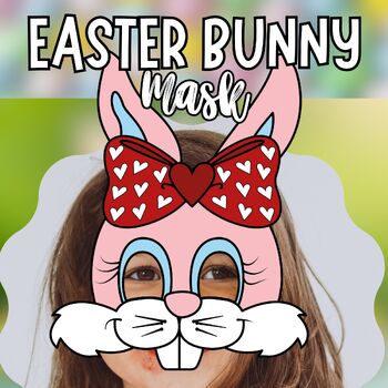 Preview of Spring Rabbit Craftivity: catch the easter bunny paper craft mask tepmlates