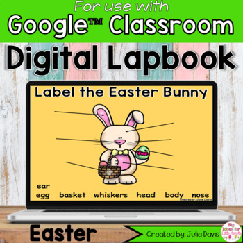 Preview of Easter Rabbit Digital Interactive Notebook Google Classroom