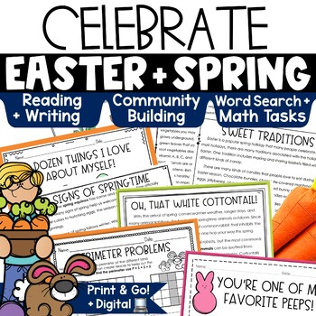 Preview of Easter Reading Comprehension Passages Math Writing Peeps Science Activities