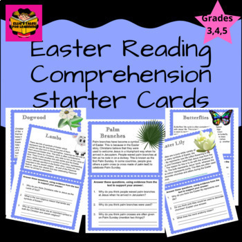Preview of Easter Reading Comprehension Inference Includes Task Cards