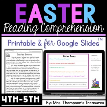 Preview of Easter Reading Comprehension Nonfiction Grades 4-5 + Digital