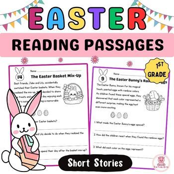 Preview of Easter Reading Comprehension Passages and Questions 1st Grade | Short Stories