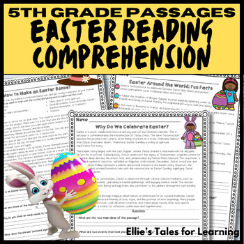 Preview of Easter Reading Comprehension Passages 5th Grade Includes Activities