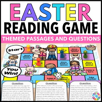 Preview of Easter Reading Comprehension Passages Game April Spring ELA Reading Activities