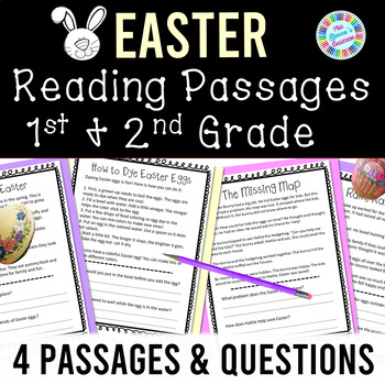 Preview of Easter Reading Comprehension Passages & Questions 1st Grade & 2nd Grade
