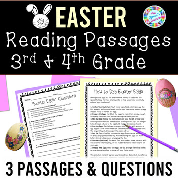 Preview of Easter Reading Comprehension Passages & Questions 3rd Grade & 4th Grade
