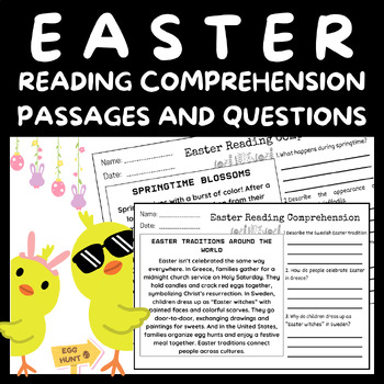 Preview of Easter Reading Comprehension Passages and Questions For 1st Grade