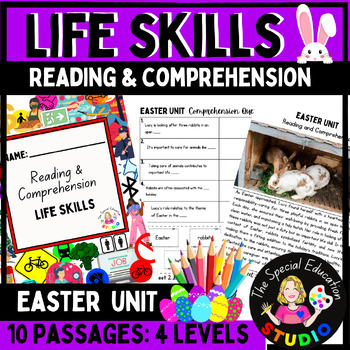 Preview of Easter Reading Comprehension differentiated tasks Special Education Life Skills