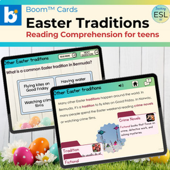 Preview of Easter Reading Comprehension for Teens | interactive activities | English ESL