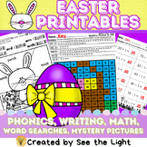 Easter Reading, Phonics , Math, Writing, Word Search for 1