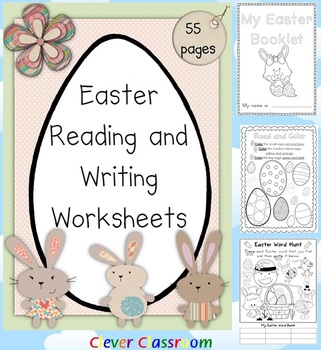 Preview of Easter Reading and Writing Worksheets Distance Learning