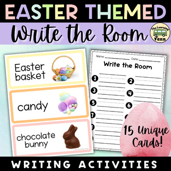 Preview of Easter Real Picture Writing Activity | Kindergarten Write the Room | Vocabulary