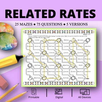 Preview of Easter: Related Rates Maze Activity