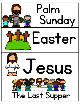 Preview of Easter(Religious, Commercial) Word Cards, Traceable Word Cards, Colour by Number