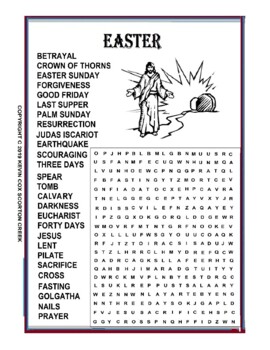 Preview of Easter Word Search Religious (Christian)