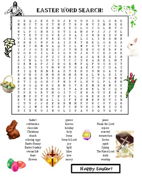 Preview of Easter Religious Word Search Puzzle