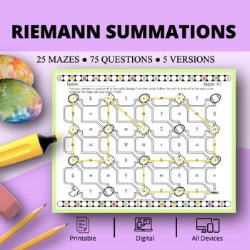 Preview of Easter: Riemann Summations Maze Activity