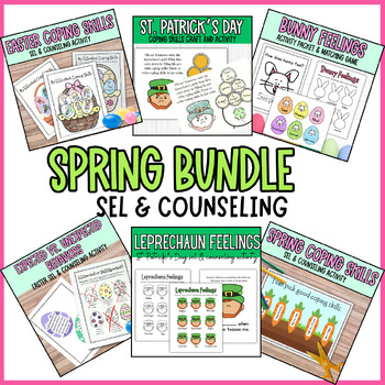 Preview of Easter SEL & Counseling Activities, Spring Counseling, March April SEL Lesson