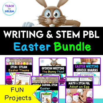 Preview of Easter STEM and Writing PBL Bundle | Spring Choice Board