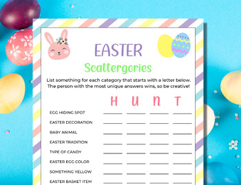 Easter Scattergories Game | Easter Word Game | Printable Easter Games ...