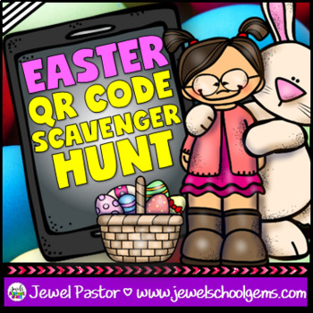 Preview of Easter Scavenger Hunt with Easter Trivia Game | QR Code Activities