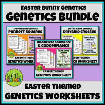 Preview of Easter Bunny Genetics Growing Worksheet Bundle