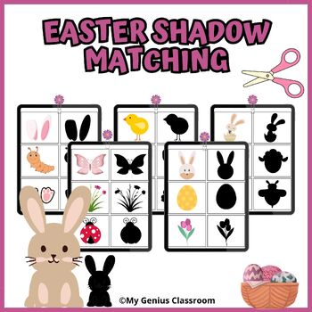 Preview of Easter Shadow Matching Cards - Matching Activity