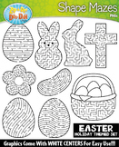 Easter Shaped Mazes Clipart {Zip-A-Dee-Doo-Dah Designs}