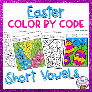 Preview of Easter Short Vowel Sounds Color By Code