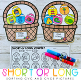 Easter Short and Long Vowel Sort - Sorting CVC and CVCE Wo