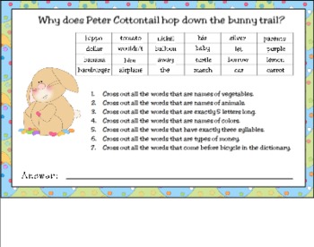 Preview of Easter Skill Riddle for Smart Board