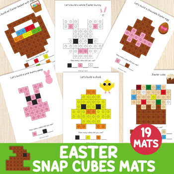 Preview of Easter Snap Cubes Mats, Connecting Cubes Task Cards, Mathlink, Fine Motor Skills
