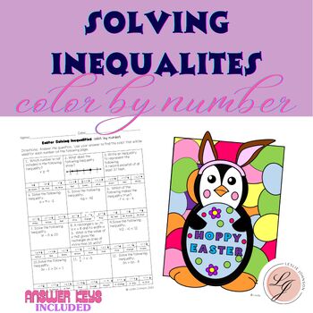 Preview of Easter Solving Inequalities Color By Number