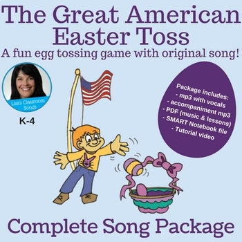 Preview of Easter Song, Game & Activity | Egg Toss Game | mp3s, PDF, SMART, Video