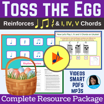 Preview of Easter Game Song Package - Easter Egg Toss Game (rhythm ostinato, ukulele)