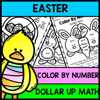 Preview of Easter - Special Education - Color By Number - Dollar Up - Math - Money