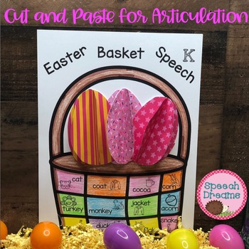 Preview of Easter Speech Therapy Craft Activity Articulation and Language Goals | Spring