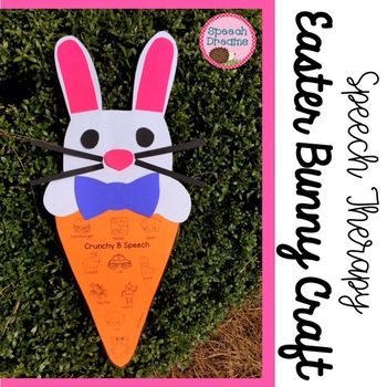 Preview of Easter Speech Therapy Craft Bunny Carrot | Articulation Targets Spring Rabbit