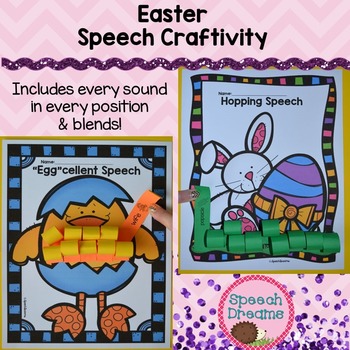 Preview of Easter Speech Therapy Craft Activity Language Articulation Spring Chick Rabbit