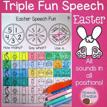 Preview of Easter Speech Therapy Game for Articulation