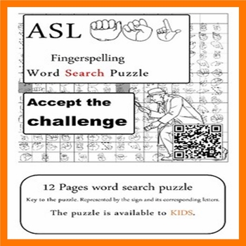 Preview of word find - ASL Fingerspelling Word Search Puzzles -  for kids