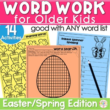 Preview of Easter Spring Activities | Spelling Practice Word Work for ANY List | April