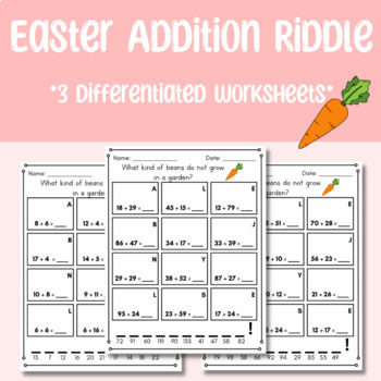 Preview of Easter/Spring Addition Worksheet  *FREEBIE!*