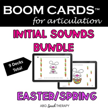 Preview of Easter Spring Articulation Boom Cards™ Speech Therapy BUNDLE