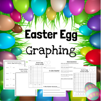 Preview of Easter Spring Candy Egg Graphing, sorting, data, addition writing math Any grade