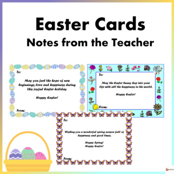 Preview of Easter/ Spring Cards: Notes from the Teacher