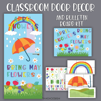 Preview of Easter Spring Classroom Door Decor and Bulletin Board kits Print Collaborative