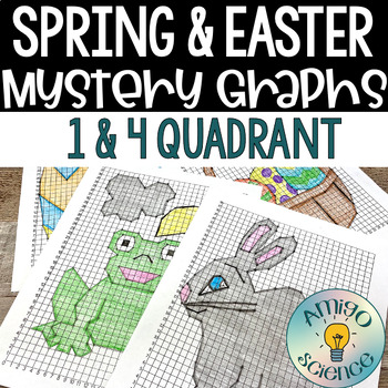 Preview of Easter Spring Coordinate Graphing Differentiated Mystery Pictures