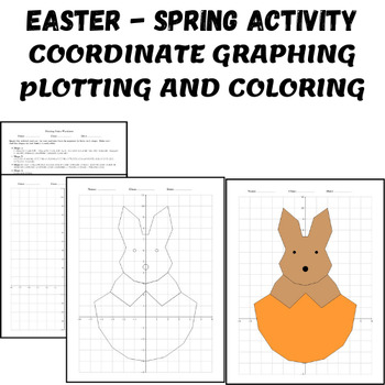 Preview of Easter/Spring Coordinate Plane Graphing Mystery Pictures Plotting Ordered Pairs
