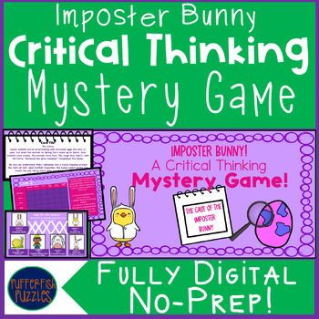 Preview of Easter Spring Critical Thinking Logic Analogy  Escape Room Mystery Breakout